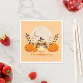 Erntedank Niedlich Orange Turkey Pumpkin Serviette (Beispiel)