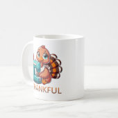 Erntedank Niedlich Türkei mit Nähmaschine Kaffeetasse (Vorderseite Links)