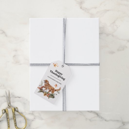 Erntedank Niedlicher Blumenhund Geschenkanhänger (Mit Garn)