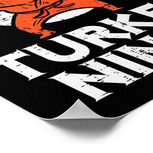 Erntedank Ninja Turkey Funny Fall Boys Kinder Tod  Poster (Ecke)