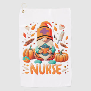 Erntedank Nurse Gnomes Fall Scrub Golfhandtuch