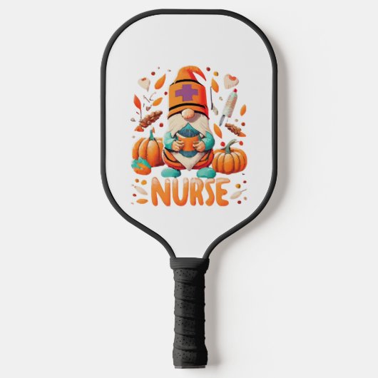 Erntedank Nurse Gnomes Fall Scrub Pickleball Schläger (Vorderseite)