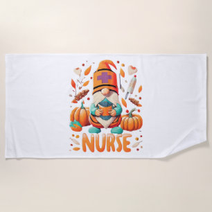 Erntedank Nurse Gnomes Fall Scrub Strandtuch