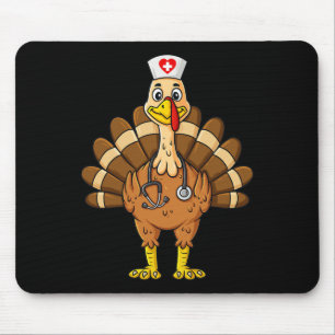 Erntedank Nurse Turkey Scrub Spaß Pflege Mousepad