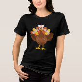 Erntedank Nurse Turkey Stethoscope Health Care Tri-Blend Shirt (Vorderseite)