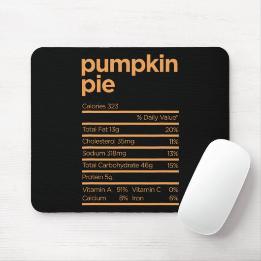 Erntedank Nutrition Pumpkin Pie Fakten Lebensmitte Mousepad (Mit Mouse)
