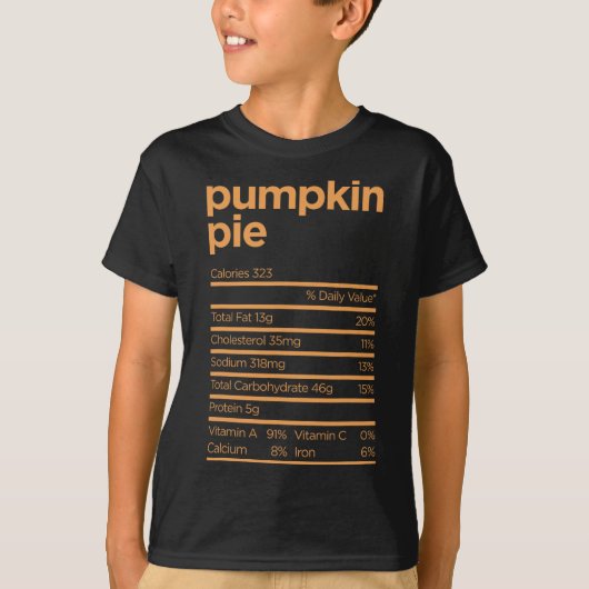 Erntedank Nutrition Pumpkin Pie Fakten Lebensmitte T-Shirt (Vorderseite)