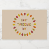 Erntedank Oak Blätter Alkoholflaschenetikett (Einzelnes Label)