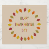 Erntedank Oak Blätter Alkoholflaschenetikett (Einzelnes Label)