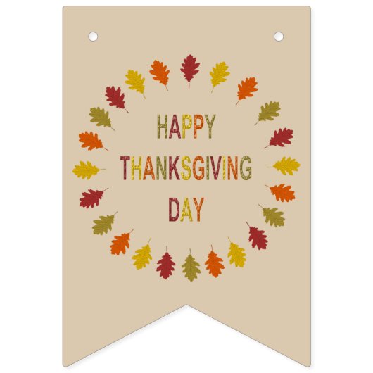 Erntedank Oak Blätter Benutzerdefiniertes Party Wimpelkette (Erste Fahne)