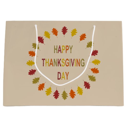 Erntedank Oak Blätter Große Geschenktüte (Vorderseite)