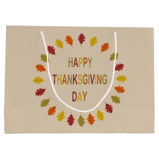 Erntedank Oak Blätter Große Geschenktüte (Rückseite)