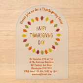 Erntedank Oak Blätter kundenspezifisch Acryleinladungen (Vorderseite)