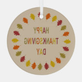 Erntedank Oak Blätter Ornament Aus Glas (Rückseite)