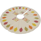 Erntedank Oak Blätter Polyester Weihnachtsbaumdecke (Schrägansicht)