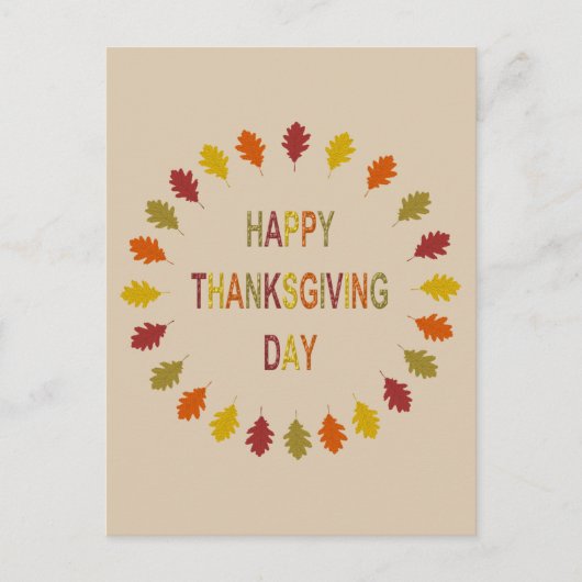 Erntedank Oak Blätter Postkarte (Vorderseite)