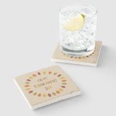 Erntedank Oak Blätter Steinuntersetzer (Seitenansicht)