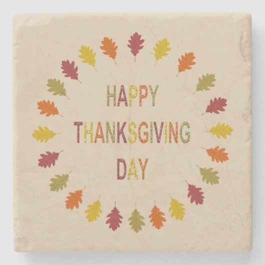Erntedank Oak Blätter Steinuntersetzer (Vorderseite)