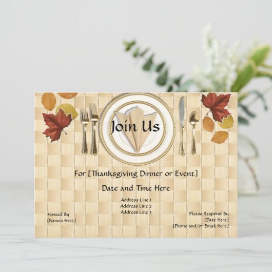 Erntedank oder Herbst Party Einladung (Stehend Vorderseite)