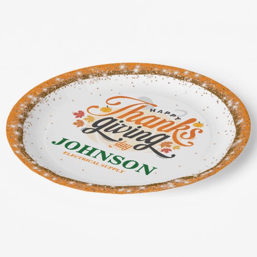 Erntedank Office-Party Pappteller (Schrägansicht)