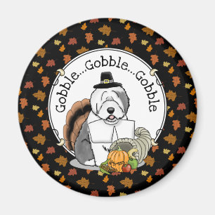 Erntedank Old English Sheepdog (Grau 1) Spaß Magnet