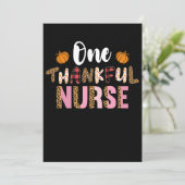 Erntedank One Thanking Nurse Leopard Fall Groov Einladung (Stehend Vorderseite)