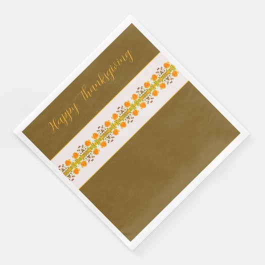 Erntedank Orange Akzentriert Gemustert Serviette (Ecke)