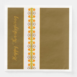 Erntedank Orange Akzentriert Gemustert Serviette
