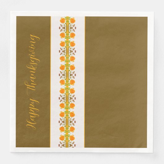 Erntedank Orange Akzentriert Gemustert Serviette (Vorderseite)