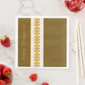 Erntedank Orange Akzentriert Gemustert Serviette (Beispiel)