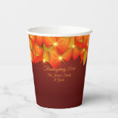 Erntedank Orange-Blätter anordnen Jahr Pappbecher (Rückseite)