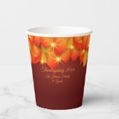 Erntedank Orange-Blätter anordnen Jahr Pappbecher (Vorderseite)