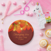 Erntedank Orange Blätter Name Jahr 7" P Pappteller (Party)