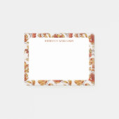 Erntedank Orange Herbstlaub Namensvorlage Post-it Klebezettel (Vorderseite)