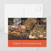 Erntedank Orange Kürbis rustikal Postkarte (Vorne/Hinten)
