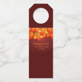 Erntedank Orange Leaf Name Jahr Flasche Flaschenanhänger