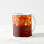 Erntedank Orange Leaf Name Jahr Kaffee Kaffeetasse (VorderseiteRechts)