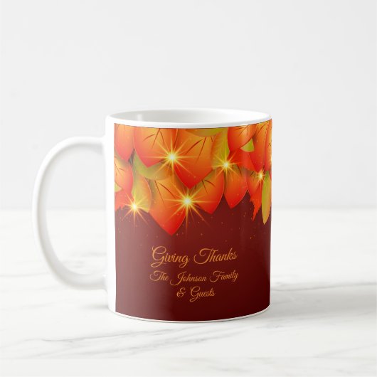 Erntedank Orange Leaf Name Jahr Kaffee Kaffeetasse (Links)