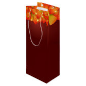 Erntedank Orange Leaf Name Jahr Wein W Geschenktüte Für Weinflaschen (Rückseite Schrägansicht)