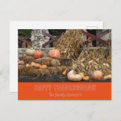 Erntedank Orange Pumkin rustikal Postkarte (Vorne/Hinten)