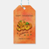 Erntedank Orange Pumpkins Geschenkanhänger (Rückseite)