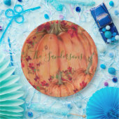 Erntedank Orange Pumpkins Herbstlaub Pappteller (Party)