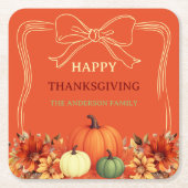 Erntedank Orangenkürbis handgezeichnet Rechteckiger Pappuntersetzer (Vorderseite)