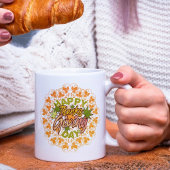 Erntedank Orangenmandala Ornamente Blätter TASSE