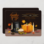 Erntedank Ornamente Einladung (Vorne/Hinten)