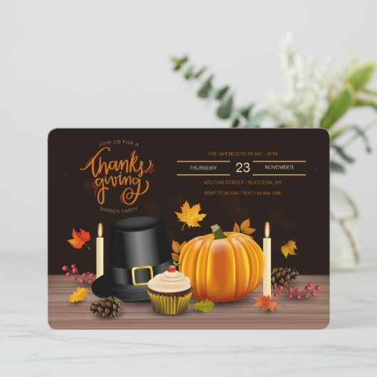 Erntedank Ornamente Einladung (Stehend Vorderseite)