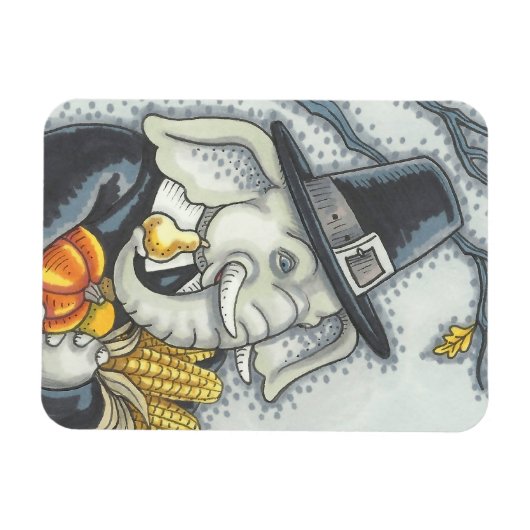 ERNTEDANK PACHYDERM, PILGRIM ELEPHANT MAGNET (Horizontal)