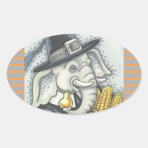 ERNTEDANK PACHYDERM, PILGRIM ELEPHANT STICKER