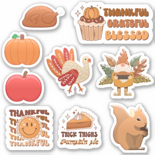 Erntedank Pack 3 mit 9 Designs- Aufkleber (Vorderseite)