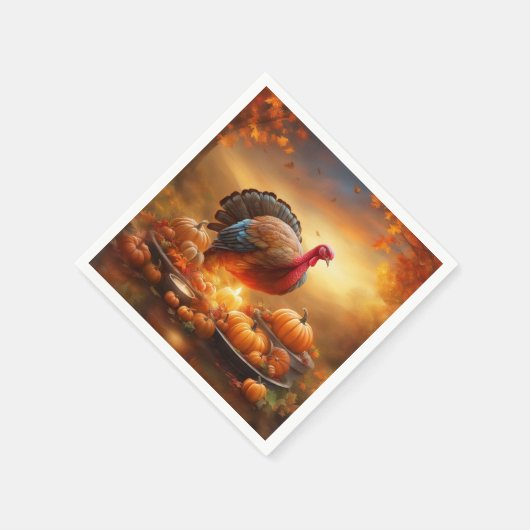 Erntedank Paper Napkins Serviette (Ecke)